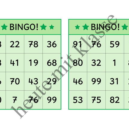 Bingo-Spiel: Rechnen im Zahlenraum bis 100 (Addition & Subtraktion)