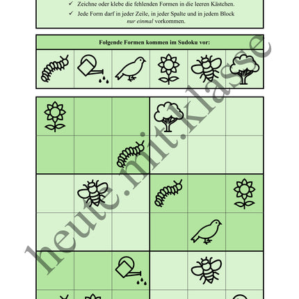 Sudoku 6x6: Frühling - Logisches Denken fördern!