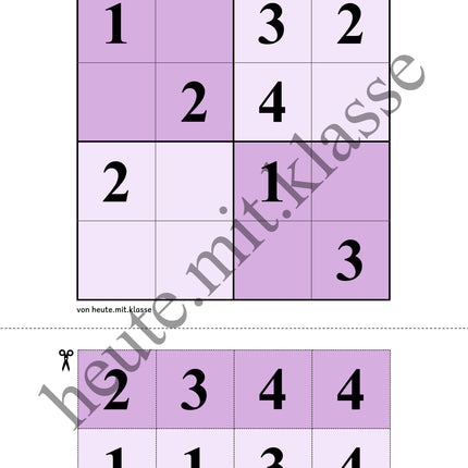 Sudoku 4x4: Klassisch mit Zahlen (Rätsel für Vorschule & Anfangsunterricht)