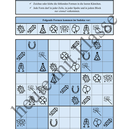 Sudoku 9x9: Neujahr & Silvester - Logisches Denken fördern!