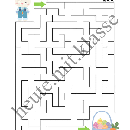 Labyrinth: Ostern (Rätsel für 1. & 2. Klasse)