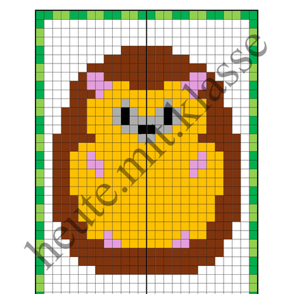 Pixel-Bilder: Herbst (Symmetrie / Pixel-Art)