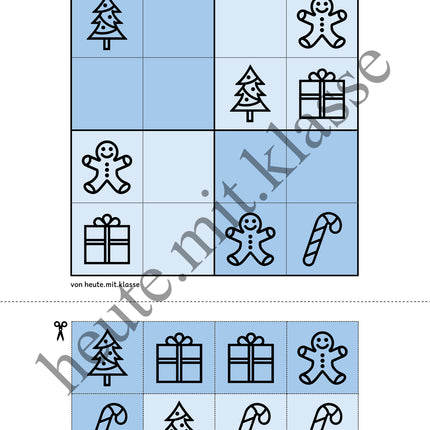 Sudoku 4x4: Weihnachten & Advent (Rätsel für Vorschule & Anfangsunterricht)