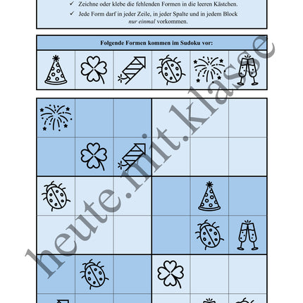 Sudoku 6x6: Neujahr & Silvester - Logisches Denken fördern!