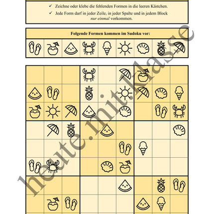Sudoku 9x9: Sommer - Logisches Denken fördern!