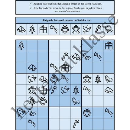 Sudoku 9x9: Weihnachten & Advent - Logisches Denken fördern!