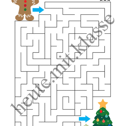 Labyrinth: Weihnachten & Advent (Rätsel für 1. & 2. Klasse)