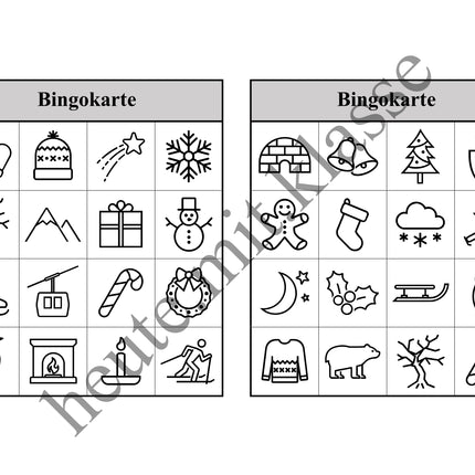 Bingo Spiel: Winter & Weihnachten