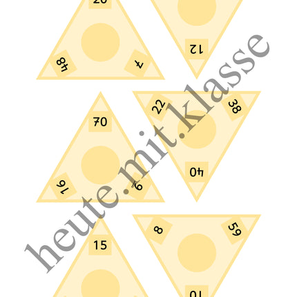 Übungskarten: Rechendreiecke (Zahlrenraum bis 100 & Addition)