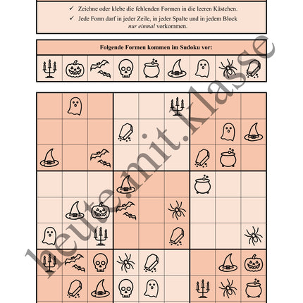 Sudoku 9x9: Halloween - Logisches Denken fördern!