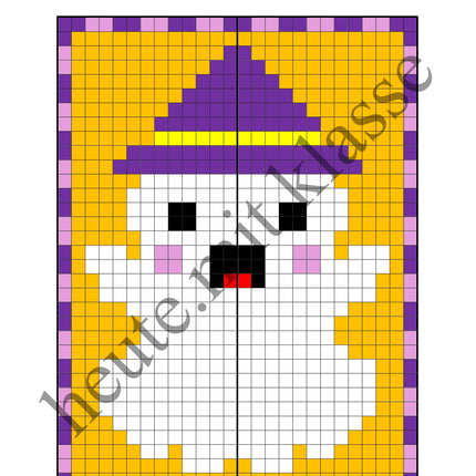 Pixel-Bilder: Halloween (Symmetrie / Pixel-Art)