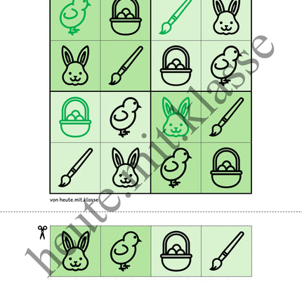 Sudoku: 4x4 Ostern (Rätsel für Vorschule & Anfangsunterricht)