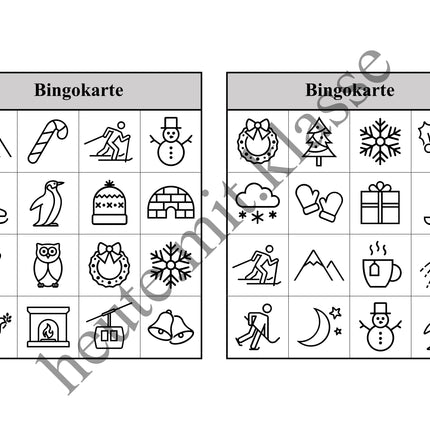 Bingo Spiel: Winter & Weihnachten