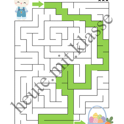 Labyrinth: Ostern (Rätsel für 1. & 2. Klasse)