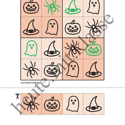 Sudoku 4x4: Halloween (Rätsel für Vorschule & Anfangsunterricht)