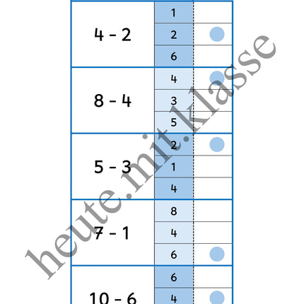 Klammerkarten: Rechnen im Zahlenraum bis 10 (Addition & Subtraktion)