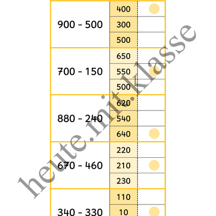 Klammerkarten: Rechnen im Zahlenraum bis 1000 (Addition & Subtraktion, mit und ohne ZÜ & HÜ)