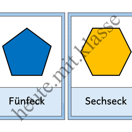 Tafelmaterial & Lernkarten: Geometrische Formen und Körper (Geometrie)