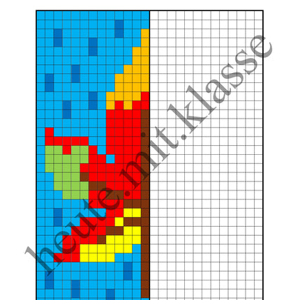 Pixel-Bilder: Herbst (Symmetrie / Pixel-Art)