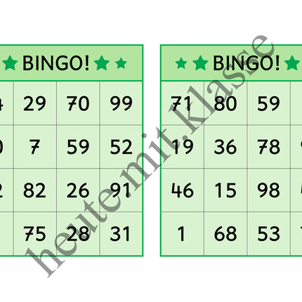 Bingo-Spiel: Rechnen im Zahlenraum bis 100 (Addition & Subtraktion)