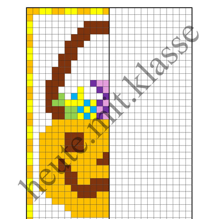 Pixel-Bilder: Halloween (Symmetrie / Pixel-Art)