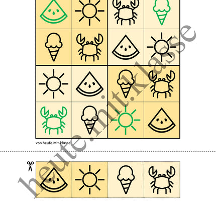 Sudoku 4x4: Sommer (Rätsel für Vorschule & Anfangsunterricht)
