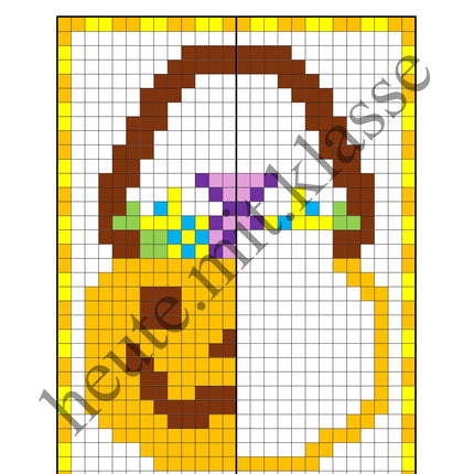 Pixel-Bilder: Halloween (Symmetrie / Pixel-Art)