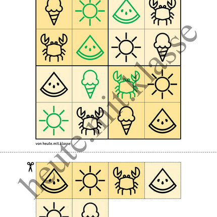 Sudoku 4x4: Sommer (Rätsel für Vorschule & Anfangsunterricht)