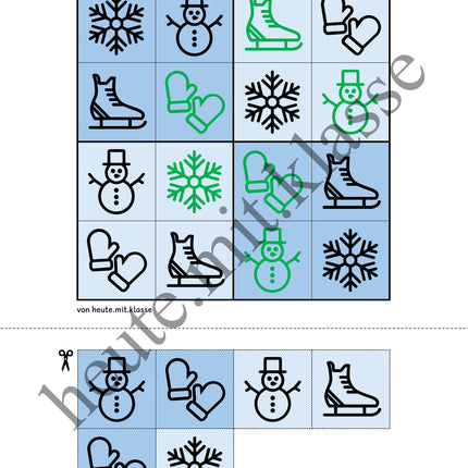 Sudoku 4x4: Winter (Rätsel für Vorschule & Anfangsunterricht)