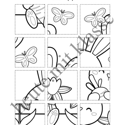 3x Puzzles & Ausmalbilder: Ostern (Schneideübung)