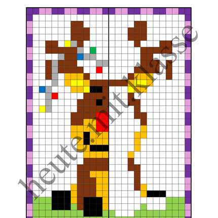 Pixel-Bilder: Weihnachten (Symmetrie / Pixel-Art) (Kopie)