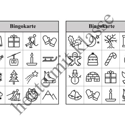 Bingo Spiel: Winter & Weihnachten