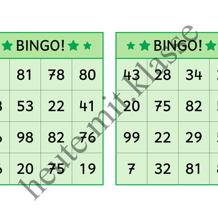 Bingo-Spiel: Rechnen im Zahlenraum bis 100 (Addition & Subtraktion)