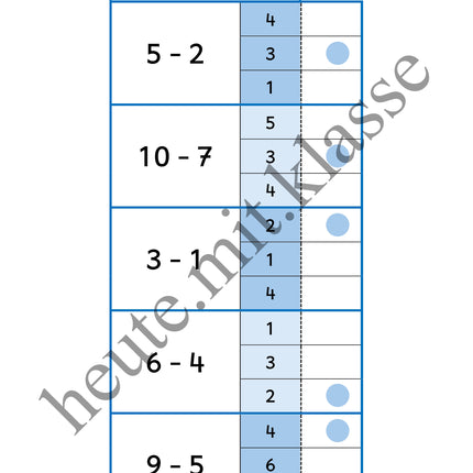Klammerkarten: Rechnen im Zahlenraum bis 10 (Addition & Subtraktion)