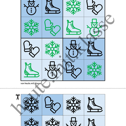 Sudoku 4x4: Winter (Rätsel für Vorschule & Anfangsunterricht)