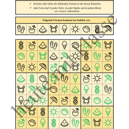 Sudoku 9x9: Sommer - Logisches Denken fördern!