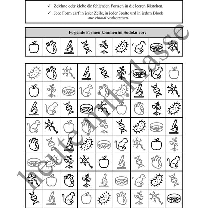 Sudoku 9x9: Biologie - Logisches Denken fördern!