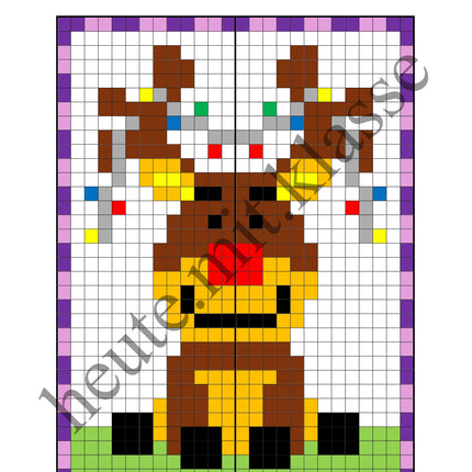 Pixel-Bilder: Weihnachten (Symmetrie / Pixel-Art) (Kopie)