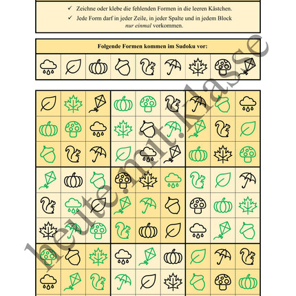 Sudoku 9x9: Herbst - Logisches Denken fördern!