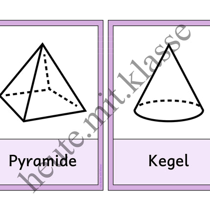 Tafelmaterial & Lernkarten: Geometrische Formen und Körper (Geometrie)