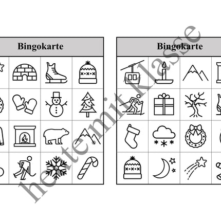 Bingo Spiel: Winter & Weihnachten