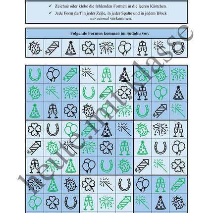 Sudoku 9x9: Neujahr & Silvester - Logisches Denken fördern!