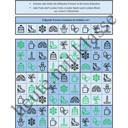 Sudoku 9x9: Winter - Logisches Denken fördern!