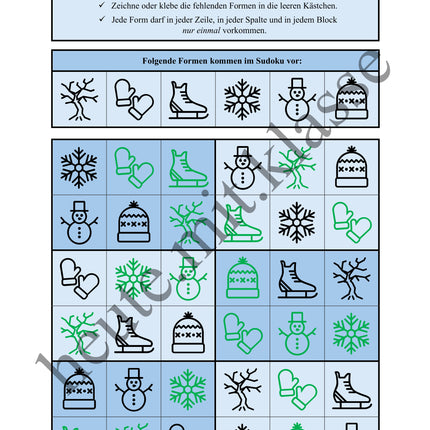 Sudoku 6x6: Winter - Logisches Denken fördern!
