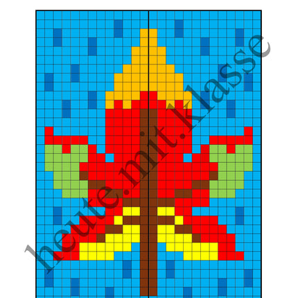 Pixel-Bilder: Herbst (Symmetrie / Pixel-Art)