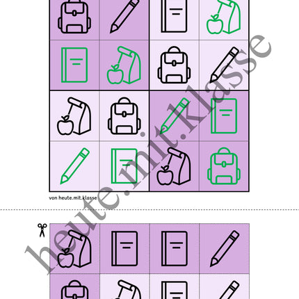 Sudoku 4x4: In der Schule (Rätsel für Vorschule & Anfangsunterricht)