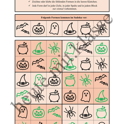 Sudoku 6x6: Halloween - Logisches Denken fördern!