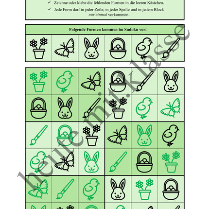Sudoku 6x6: Ostern - Logisches Denken fördern!