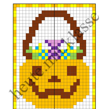 Pixel-Bilder: Halloween (Symmetrie / Pixel-Art)