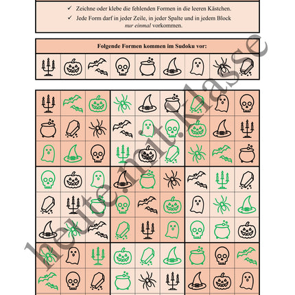 Sudoku 9x9: Halloween - Logisches Denken fördern!